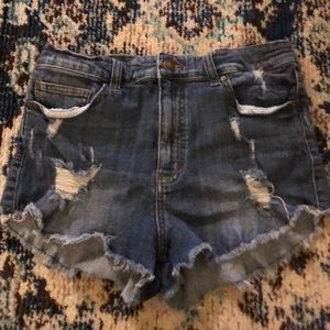 LULU High Rise Cut Off Shorties